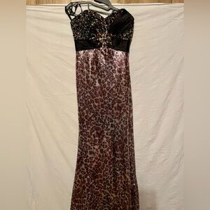 Tony Bowls Black and Silver Embellished Gown